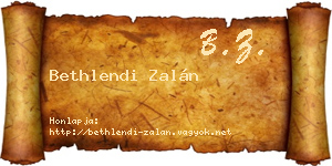 Bethlendi Zalán névjegykártya